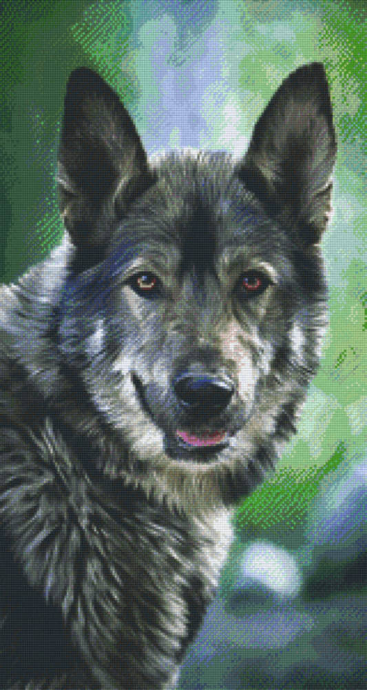 Wolf Face Twenty-Four [24] Baseplate PixelHobby Mini-mosaic Art Kit